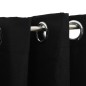 vidaXL Cortina opaca con ojales look de lino negro 290x245 cm