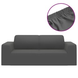 vidaXL Funda elástica de sillón de 2 plazas poliéster jersey antracita