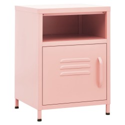 vidaXL Mesita de noche acero rosa 35x35x51 cm
