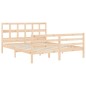 vidaXL Estructura de cama de matrimonio con cabecero madera maciza vidaXL Estructura de cama de matrimonio con cabecero madera maciza