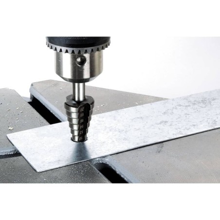 wolfcraft Broca escalonada para taladro 8 mm 4-20 mm HSS gris 2515000