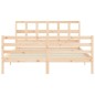 vidaXL Estructura de cama de matrimonio con cabecero madera maciza vidaXL Estructura de cama de matrimonio con cabecero madera maciza
