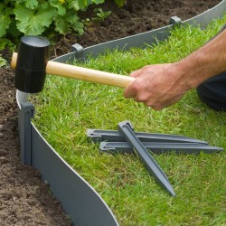 Natura Anclajes de jardín pequeños 10 unidades gris 