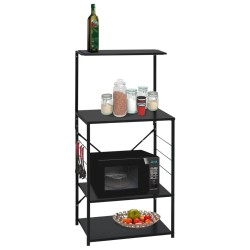vidaXL Armario para microondas madera ingeniería negro 60x39,6x123 cm