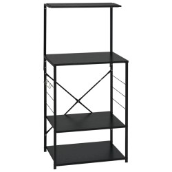 vidaXL Armario para microondas madera ingeniería negro 60x39,6x123 cm
