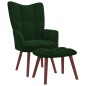 vidaXL Sillón de relax con taburete terciopelo verde oscuro vidaXL Sillón de relax con taburete terciopelo verde oscuro