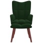 vidaXL Sillón de relax con taburete terciopelo verde oscuro vidaXL Sillón de relax con taburete terciopelo verde oscuro