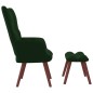 vidaXL Sillón de relax con taburete terciopelo verde oscuro vidaXL Sillón de relax con taburete terciopelo verde oscuro