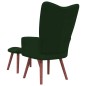 vidaXL Sillón de relax con taburete terciopelo verde oscuro vidaXL Sillón de relax con taburete terciopelo verde oscuro