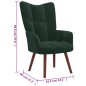 vidaXL Sillón de relax con taburete terciopelo verde oscuro vidaXL Sillón de relax con taburete terciopelo verde oscuro
