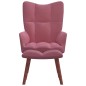 vidaXL Sillón de relax con taburete terciopelo rosa vidaXL Sillón de relax con taburete terciopelo rosa