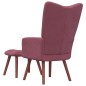 vidaXL Sillón de relax con taburete terciopelo rosa vidaXL Sillón de relax con taburete terciopelo rosa