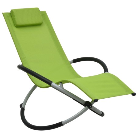 vidaXL Tumbona para niños acero verde