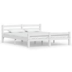 vidaXL Estructura de cama de madera maciza de pino blanca 160x200 cm 