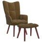 vidaXL Sillón de relax con taburete terciopelo marrón vidaXL Sillón de relax con taburete terciopelo marrón