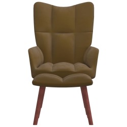 vidaXL Sillón de relax con taburete terciopelo marrón