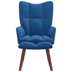 vidaXL Sillón de relax con taburete terciopelo azul