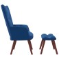 vidaXL Sillón de relax con taburete terciopelo azul vidaXL Sillón de relax con taburete terciopelo azul