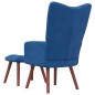 vidaXL Sillón de relax con taburete terciopelo azul vidaXL Sillón de relax con taburete terciopelo azul