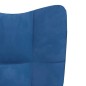 vidaXL Sillón de relax con taburete terciopelo azul vidaXL Sillón de relax con taburete terciopelo azul