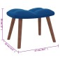 vidaXL Sillón de relax con taburete terciopelo azul vidaXL Sillón de relax con taburete terciopelo azul