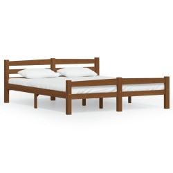 vidaXL Estructura de cama madera maciza pino marrón miel 160x200 cm