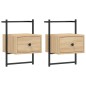 vidaXL Mesitas de noche de pared 2 uds roble Sonoma 35x30x51 cm vidaXL Mesitas de noche de pared 2 uds roble Sonoma 35x30x51 cm