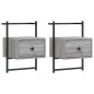 vidaXL Mesitas de noche de pared 2 unidades gris Sonoma 35x30x51 cm vidaXL Mesitas de noche de pared 2 unidades gris Sonoma 35x30x51 cm