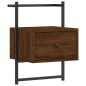 vidaXL Mesitas de noche de pared 2 unidades marrón roble 35x30x51 cm