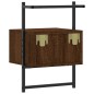 vidaXL Mesitas de noche de pared 2 unidades marrón roble 35x30x51 cm
