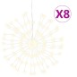 vidaXL Luces de Navidad de estrellas 8 uds 140 LED blanco cálido 17 cm vidaXL Luces de Navidad de estrellas 8 uds 140 LED blanco cálido 17 cm