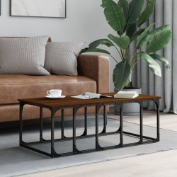 vidaXL Mesa de centro madera de ingeniería marrón roble 100x50x35,5 cm
