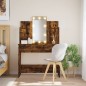 vidaXL Tocador con luces LED roble ahumado 96x40x142 cm vidaXL Tocador con luces LED roble ahumado 96x40x142 cm