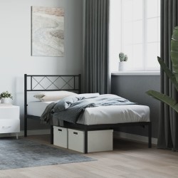 vidaXL Estructura de cama con cabecero metal negro 100x190 cm