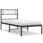 vidaXL Estructura de cama con cabecero metal negro 100x190 cm vidaXL Estructura de cama con cabecero metal negro 100x190 cm