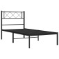 vidaXL Estructura de cama con cabecero metal negro 100x190 cm vidaXL Estructura de cama con cabecero metal negro 100x190 cm