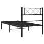 vidaXL Estructura de cama con cabecero metal negro 107x203 cm vidaXL Estructura de cama con cabecero metal negro 107x203 cm