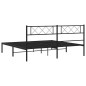 vidaXL Estructura de cama con cabecero metal negro 200x200 cm vidaXL Estructura de cama con cabecero metal negro 200x200 cm