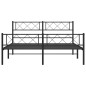 vidaXL Estructura de cama con cabecero y pie metal negro 120x190 cm vidaXL Estructura de cama con cabecero y pie metal negro 120x190 cm