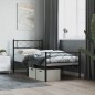 vidaXL Estructura de cama con cabecero y estribo metal negro 100x200cm vidaXL Estructura de cama con cabecero y estribo metal negro 100x200cm