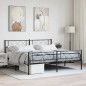 vidaXL Estructura de cama cabecero y pie de cama metal negro 193x203cm