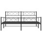 vidaXL Estructura de cama cabecero y pie de cama metal negro 193x203cm
