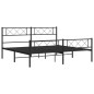 vidaXL Estructura de cama cabecero y pie de cama metal negro 193x203cm