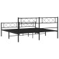 vidaXL Estructura de cama cabecero y pie de cama metal negro 180x200cm vidaXL Estructura de cama cabecero y pie de cama metal negro 180x200cm
