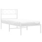 vidaXL Estructura de cama de metal con cabecero blanco 100x190 cm