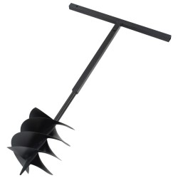 vidaXL Taladro de tierra con mango 250 mm tubo de extensión 8 m acero