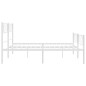 vidaXL Estructura cama metal con cabecero y estribo blanco 180x200 cm vidaXL Estructura cama metal con cabecero y estribo blanco 180x200 cm