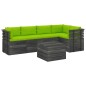 vidaXL Muebles de palets para jardín 6 pzas cojines madera maciza pino vidaXL Muebles de palets para jardín 6 pzas cojines madera maciza pino