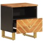 vidaXL Mesitas de noche 2 uds madera maciza de mango marrón y negro vidaXL Mesitas de noche 2 uds madera maciza de mango marrón y negro