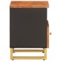 vidaXL Mesitas de noche 2 uds madera maciza de mango marrón y negro vidaXL Mesitas de noche 2 uds madera maciza de mango marrón y negro